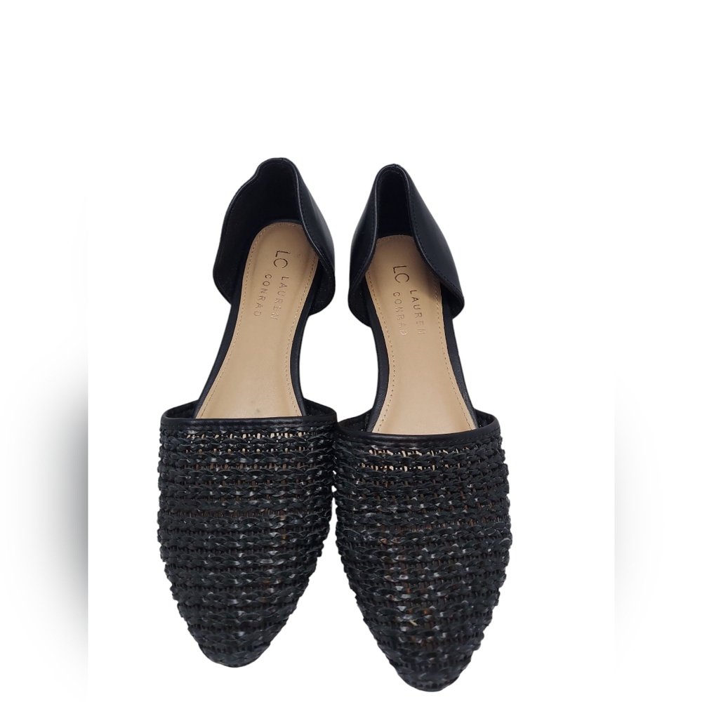 LC Lauren Conrad Woven Black Ballet Flats Women's Size 7